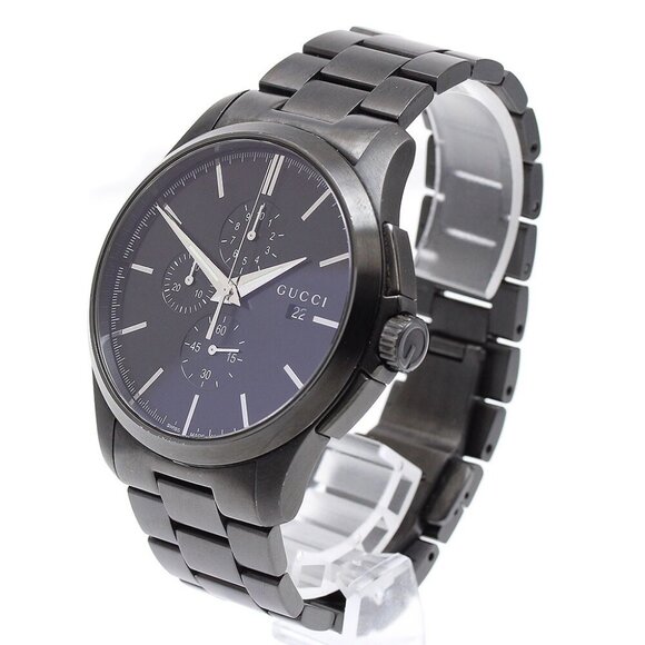 GUCCI G timeless 126.2/YA126274 Chronograph Black Dial Quartz Men's Watch - Picture 3 of 12